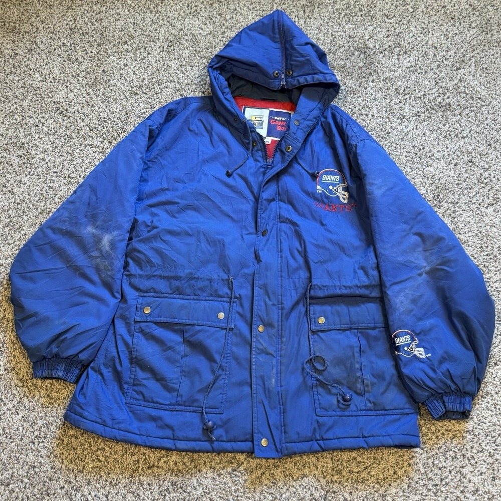 Vintage Competitor New York Giants NFL football Puffer Quilted Jacket XLarge